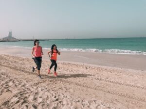 la nostra corsa sulla spiaggia libera di Jumeirah Beach a Dubai