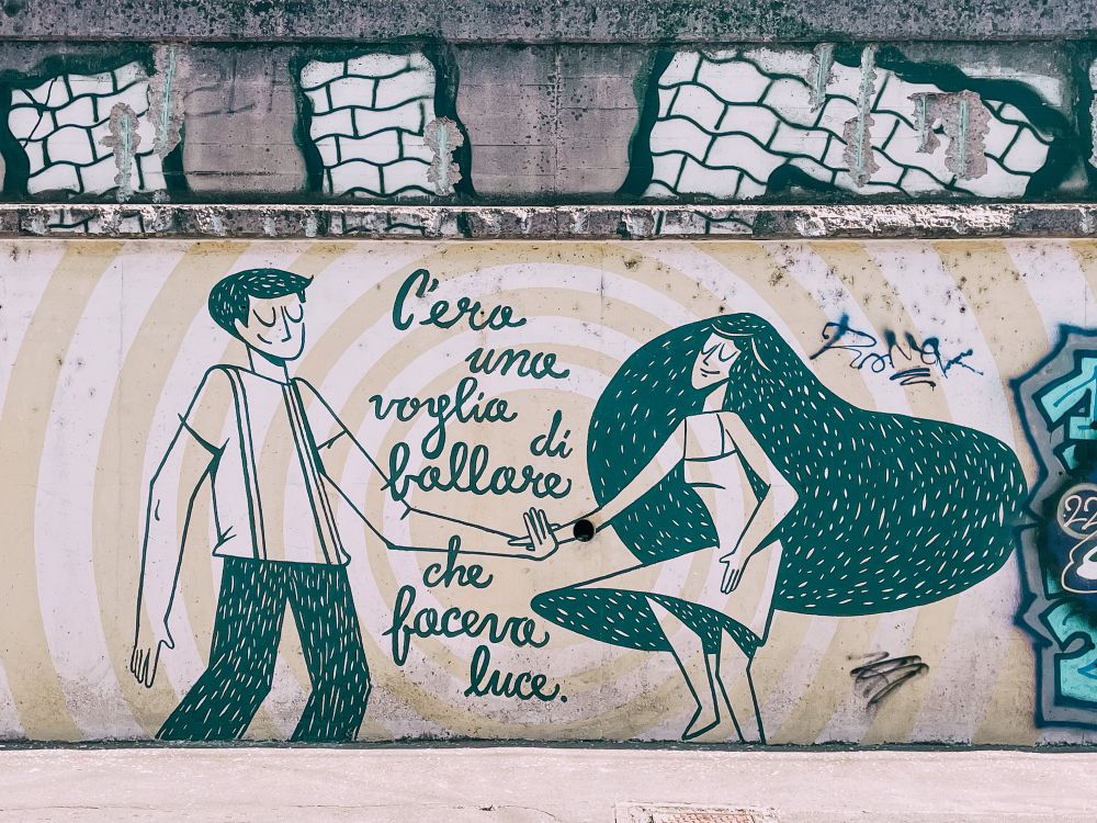 murale dedicato a Guccini al quartiere Ortica di Milano