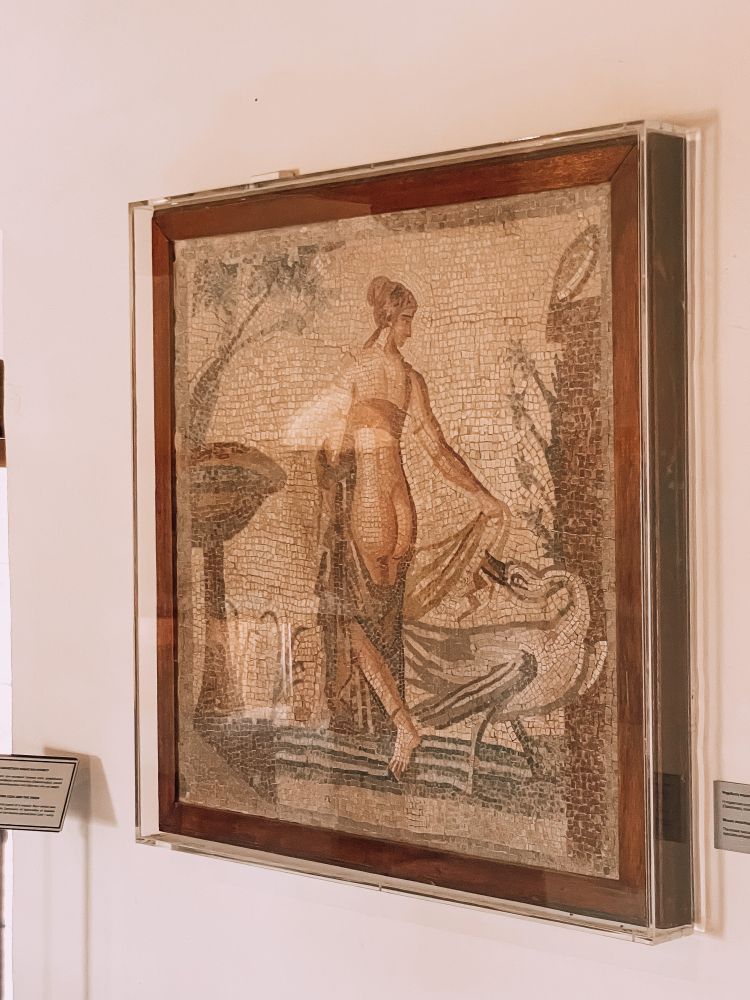 il mosaico di Leda e il cigno presso il museo del sito di Palaepaphos