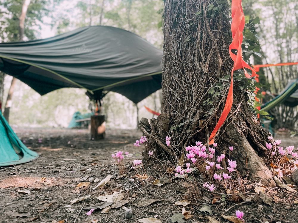 tenda sospesa presso River Tribe in Calabria