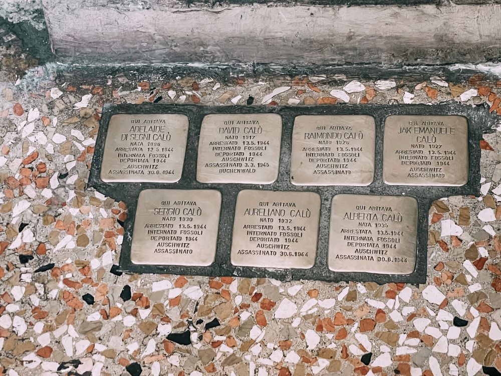 pietra d'inciampo in Strada Maggiore a Bologna