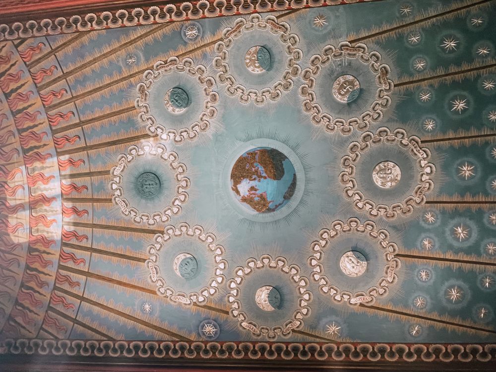 il soffitto della Sala dello Zodiaco del Palazzo Rosso di Bentivoglio