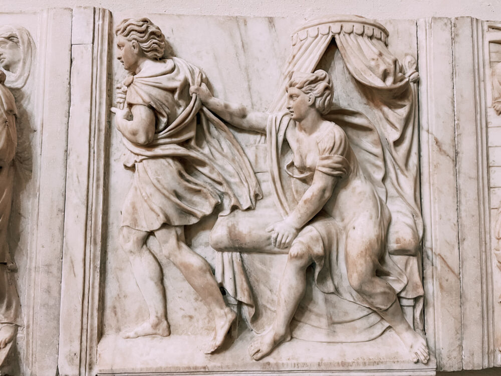 formella di Giuseppe e la moglie di Putifarre realizzata da Properzia de' Rossi 