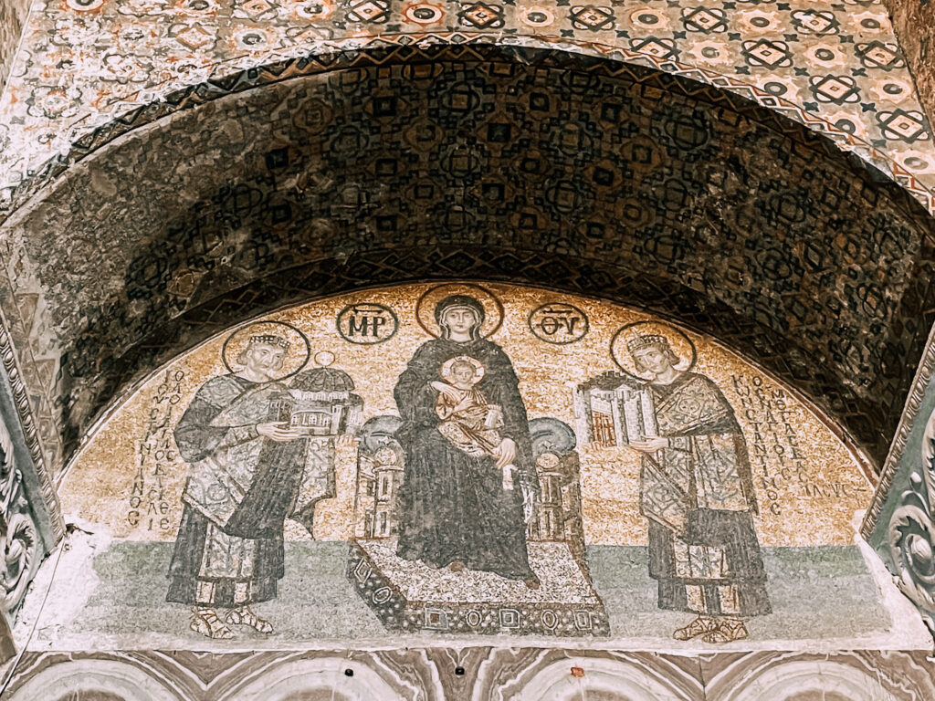 mosaico all'interno di Santa Sofia a Istanbul